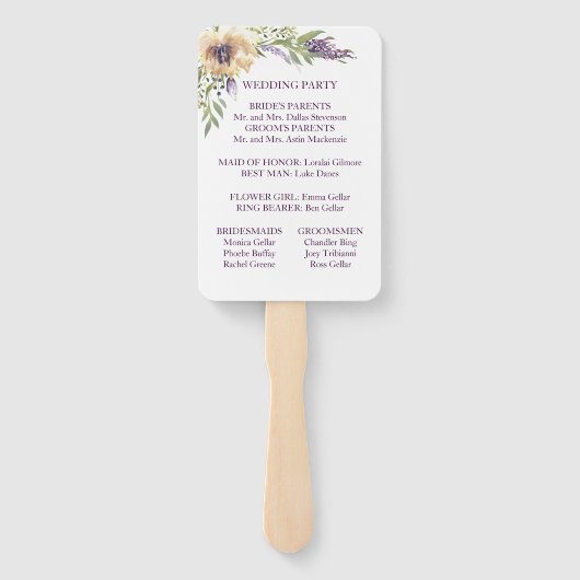 アネモネグリーナリーフローラシック結婚ボホの儀式 ハンドファン (裏面)