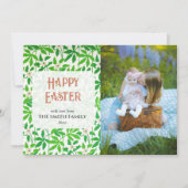アネモネグリーンファミリーフォトハッピーイースター シーズンカード (正面)