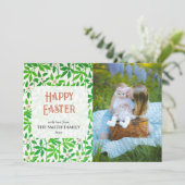 アネモネグリーンファミリーフォトハッピーイースター シーズンカード (スタンド正面)