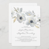 アネモネスヴィンテージブーケウォーター結婚カラー 招待状 (正面/裏面)