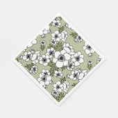 アネモネス白黒フローラ スタンダードランチョンナプキン (角)