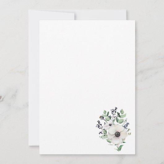 アネモネス&ベリーリースブルーウィンターウェディング 招待状 (裏面)