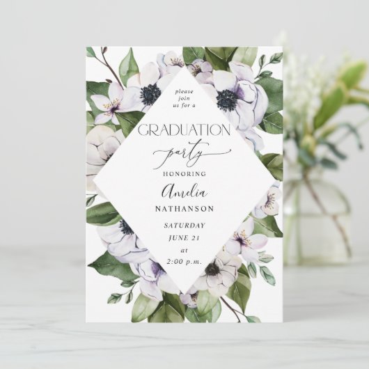 アネモネホワイトフローラ卒業パーティー 招待状 (スタンド正面)