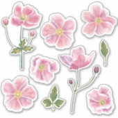 アネモネ日本のの花 シール (正面)