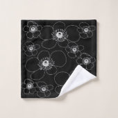 アネモネ日本のオンブラック バスタオルセット (ウォッシュタオル)