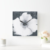 アネモネ日本の。 スクエア壁時計 (ホーム)