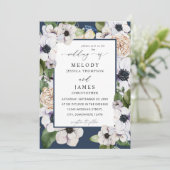 アネモネ白結婚フローラズ – 青 招待状 (スタンド正面)