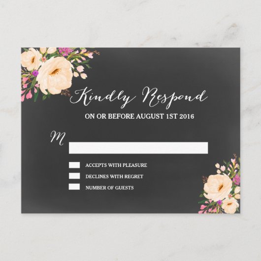 アネモネ素朴シャルボード インビテーションポストカード (正面)