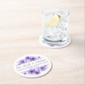 アネモネ紫色の花お祝いコースター ラウンドペーパーコースター (インサイチュ)