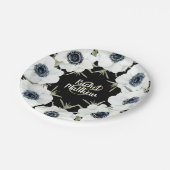 アネモネ結婚フローラの白黒 ペーパープレート (アングル)