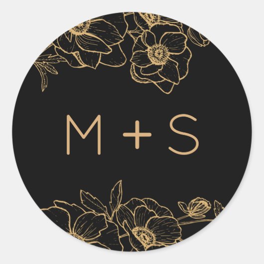 アネモネ結婚ブーケクラシックの丸シール ラウンドシール (正面)