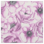 アネモネ花の水彩模様 ファブリック (見本)