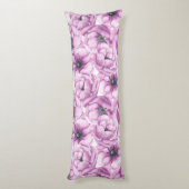 アネモネ花の水彩模様 ボディピロー (裏面 (縦))