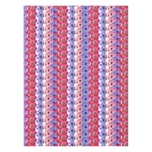 アネモネ花エレガントフローラ長方形 テーブルクロス (正面)