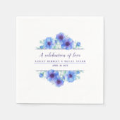 アネモネ青い花の水の色アートお祝い スタンダードカクテルナプキン (正面)