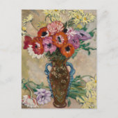 アネモネ飾の入った花瓶 | Louis Valtat ポストカード (正面)