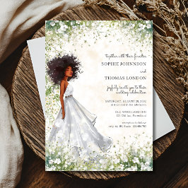 アネモネ黒の花嫁の水結婚色の 招待状