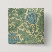 「アネモネ」のデザイン(織物) 缶バッジ (正面)