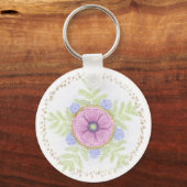 アネモネ、エンディブの花、ヨモギとアーモンド キーホルダー (正面)
