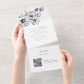 アネモネ ブーケ ウェディング オールインワン 招待状 (貼ってはがせる)