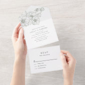 アネモネ ブーケ ウェディング オールインワン 招待状 (貼ってはがせる)