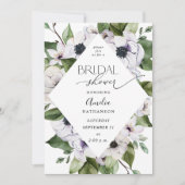 アネモネ ホワイト フラワーブライダルシャワー 招待状 (正面)