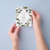 アネモネ ホワイト フラワー 卒業パーティー チラシ (手)