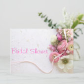 アネモネ、ラナンキュラス、リボン ブライダルシャワー 招待状 (スタンド正面)