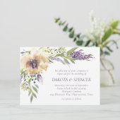 アネモネ ラベンダー | ダークパープルとアイボリーのウェディング 招待状 (スタンド正面)