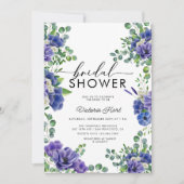 アネモネ | 青い ブライダルシャワーの招待状 招待状 (正面)