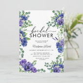アネモネ | 青い ブライダルシャワーの招待状 招待状 (スタンド正面)