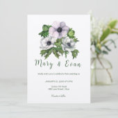 アネモンの花は紫結婚灰色 招待状 (スタンド正面)