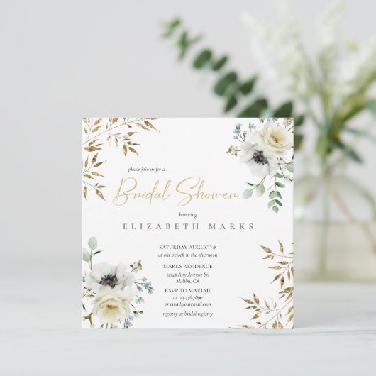 アネモンエレガントフローラブライダルシャワー招待 招待状 (スタンド正面)