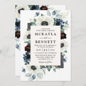 アネモンスダスティブルーティスルブルゴーニュ結婚フローラ 招待状 (正面/裏面)