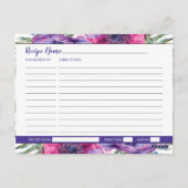 アネモンフローラブライダルシャワーレシピカード ポストカード (裏面)