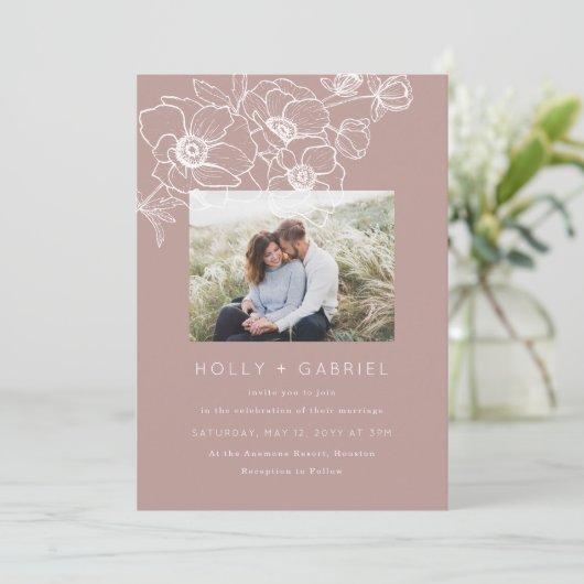 アネモンブーケ結婚式招待状 招待状 (スタンド正面)