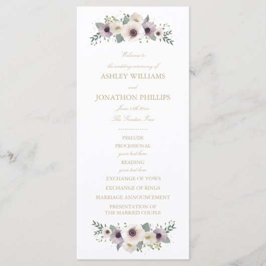 アネモンブーケ結婚式 プログラム (正面)