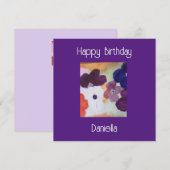 アネモン春の花フラット誕生日カード (正面/裏面)