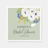 アネモン春フローラブーケブライダルシャワー スタンダードカクテルナプキン (正面)