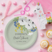 アネモン春フローラブーケブライダルシャワー ペーパープレート (パーティー)