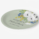 アネモン春フローラブーケブライダルシャワー ペーパープレート (アングル)