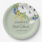 アネモン春フローラブーケブライダルシャワー ペーパープレート (正面)