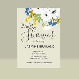 アネモン春フローラブーケブライダルシャワー 招待状