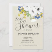アネモン春フローラブーケブライダルシャワー 招待状 (正面)