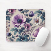 アネモン美しいシームレスな花柄 マウスパッド (マウス)