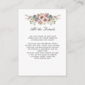 アネモン赤面 |青の結婚詳細の指示 エンクロージャーカード (正面)