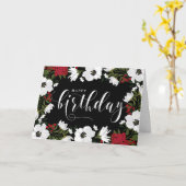 アネモン開花 |白と赤のハッピーバースデーカード カード (黄色い花)