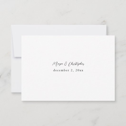 アネモン&ユーカリプトゥスウィンターホワイトフローラノミール 出欠カード (裏面)