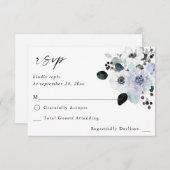 アネモン&ユーカリプトゥスウィンターホワイトフローラノミール 出欠カード (正面/裏面)