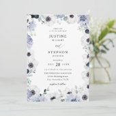 アネモン&ユーカリプトゥスウィンターホワイトフローラ結婚ズ 招待状 (スタンド正面)